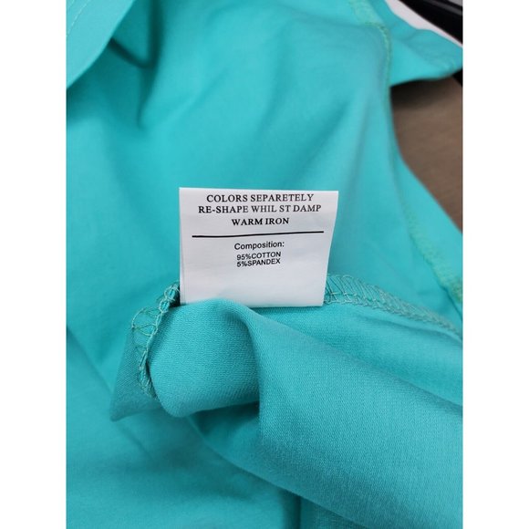 Vassari Los Angeles Mint White Button Long Collar Designer Short Sleeve Shirt - Picture 12 of 12